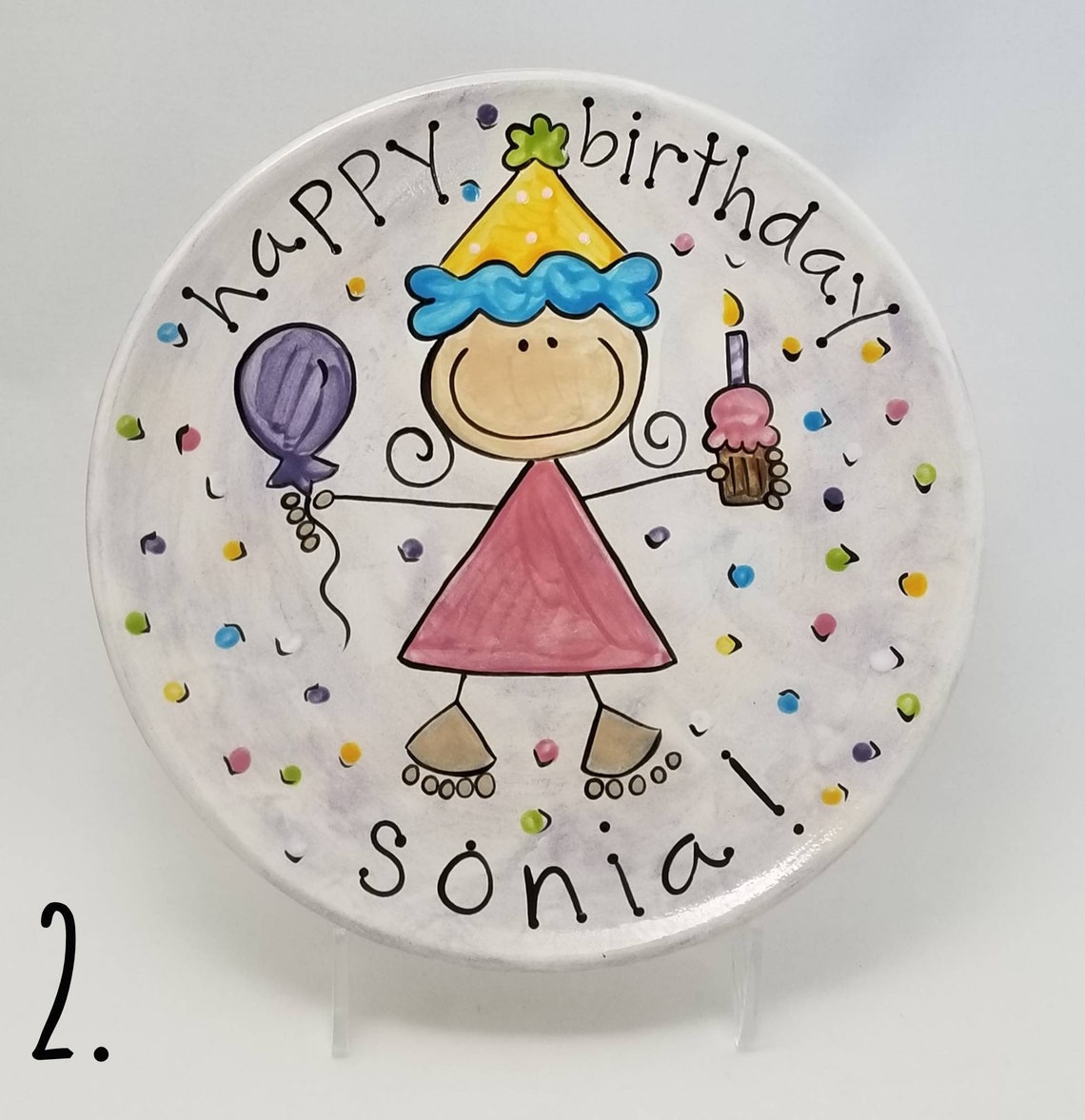 Happy Birthday Cake Plate / Personalized Birthday Plate / Etsy