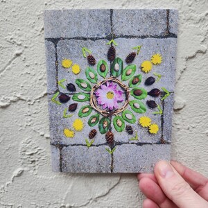 nature mandala card / april moon mandala / pink moon / greeting card / blank card / nature photography / nature lover card / flower card