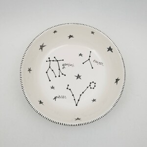 Cuenco de cerámica con signo astrológico / zodiaco / signo lunar / signo solar / horóscopo / regalo astrológico / carta natal / cuenco para nutrir tu alma