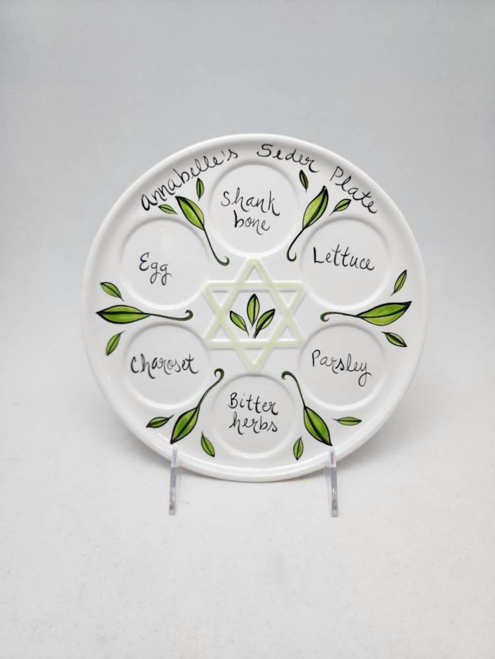 passover seder plate / custom seder plate / personalized seder plate / individual seder plate / judaica / jewish gift / passover plate