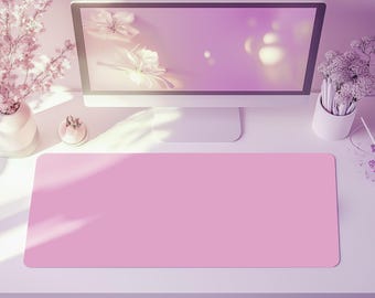 Pastell Rosa Gaming Schreibtischmatte, Große Kawaii Maus Unterlage