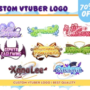 Custom Vtuber Logo | Cute Logo | Animated Logo | Kawaii logo | Vtuber assets | Logo Commission | Logo Vtuber | PNGTuber Logo | GIFTuber Logo