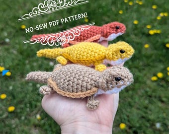 No-Sew Bearded Dragon Crochet Pattern - Mini - Quick and easy