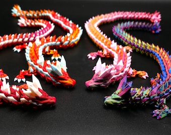 Flexi Crystal Dragon – The majestic crystal dragon | Colors available | Anti-stress toy | Sensory toy, fidget toy