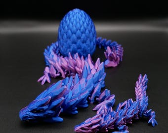 Flexi Gemstone Dragon and Baby | Movable Fidget Dragon | Fidget Toy | Anti-Stress Toy | Sensory Toy