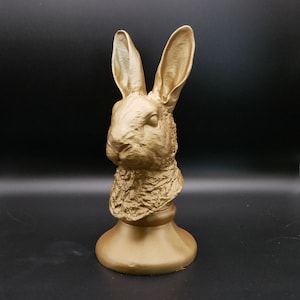 Lapin Majestique – Artistic Rabbit Bust Made of PLA | 3D-Printed Decorative Figure | Minimalist Animal Sculpture
