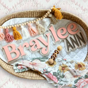 Custom Wooden Girl Name Sign: Boho Nursery Decor