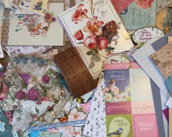 100-delars skräpjournal, scrapbookingpaket, vintage-ephemera, hantverksmaterial