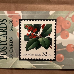 Book Of 18 A Hallmark Company 1997 American Holly kerstkaarten