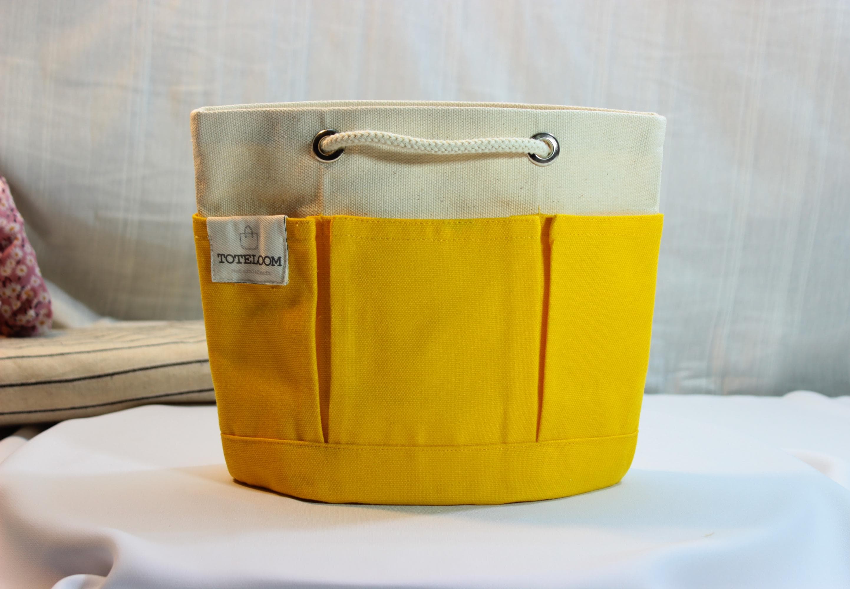 Tote Bags -Sunshane yellow , Handmade, Extremely Durable and Fully Natural Canvas Fabric, Mini Size, Spacious, Premium Quality for Daily Use