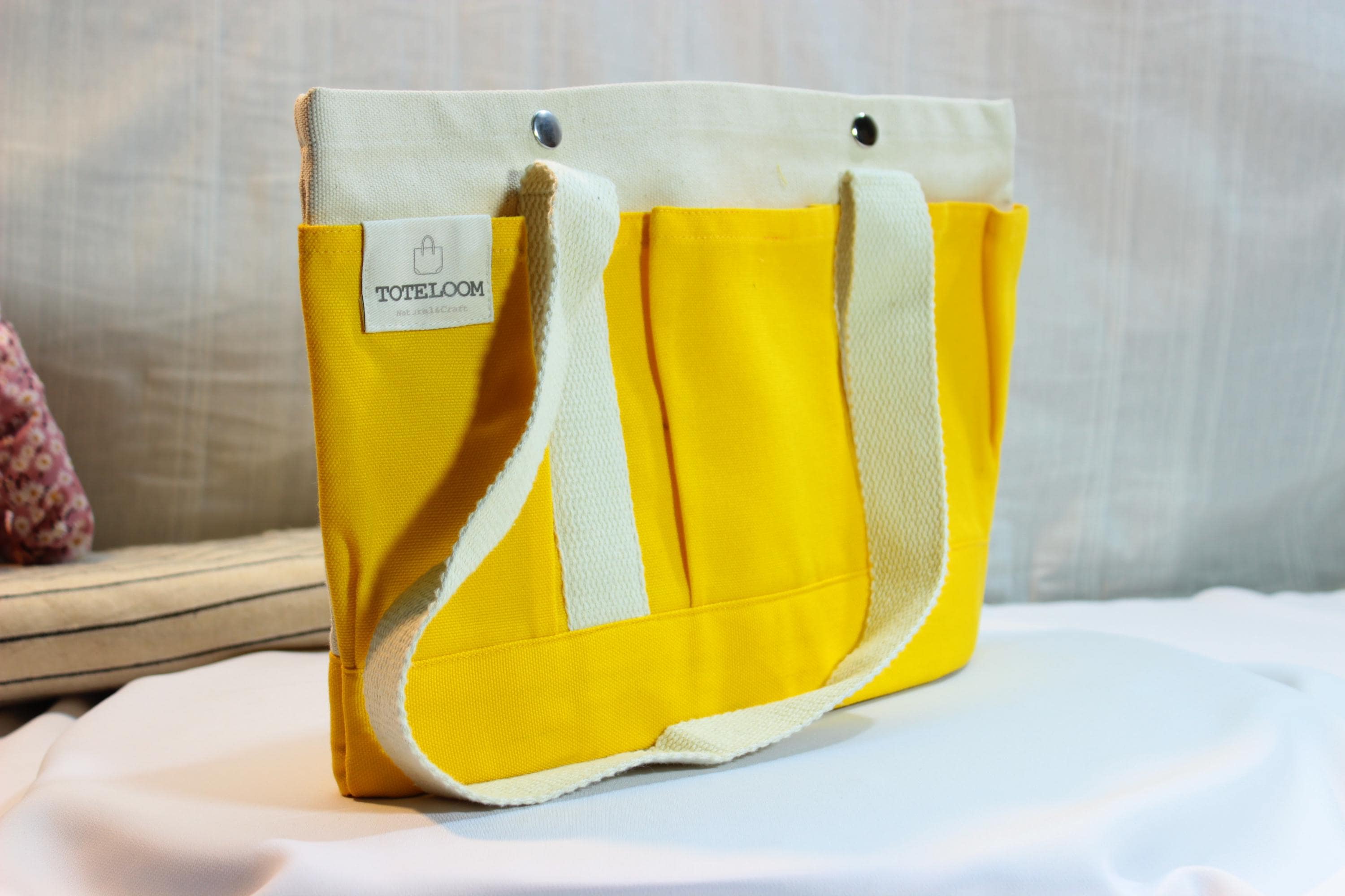 Tote Bags - Everyday Size, Handmade, Extremely Durable and Fully Natural Canvas Fabric and 9 Color. Spacious, Premium Quality for Daily Use