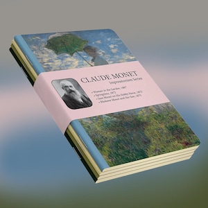 Monet Notebook Set of 4, Impressionist Art Journal Collection, A5 Writing Journal | For Journaling & Sketching, Unique Birthday Gift, Art