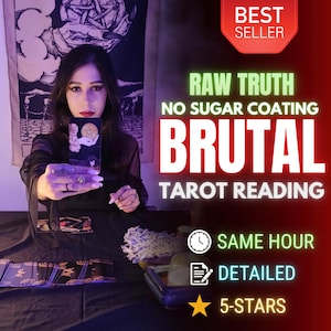 Brutale Tarot-Lesung, Same Hour Raw Truth Reading, Detaillierte Brutal Ehrliche Psychische Legung, Brutale Psychische Legung, Ohne Zuckerbeschichtung