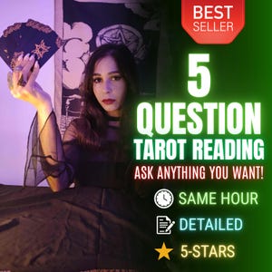 Lectura de Tarot de 5 Preguntas, Lectura de Tarot a la Hora, Lectura de Tarot Psíquica, Lectura el Mismo Día, Amor, Carrera, Futuro, Consejos Psíquicos