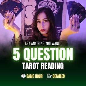 5 Question Tarot Reading, Same Hour Reading, Detailed Psychic Insights, Psychic Medium Reading, Love - Career - Future Insights