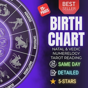 Birth Chart Reading, Destiny Matrix Full Natal Chart Analysis, Astrology Insights, Detailed Astrological Chart, Numerology, Vedic Astrology