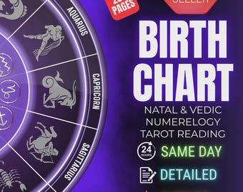 Birth Chart Reading, Destiny Matrix Full Natal Chart Analysis, Astrology Insights, Detailed Astrological Chart, Numerology, Vedic Astrology