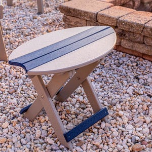Amish-Made Poly Folding Surfboard Table: Coastal Patio Decor