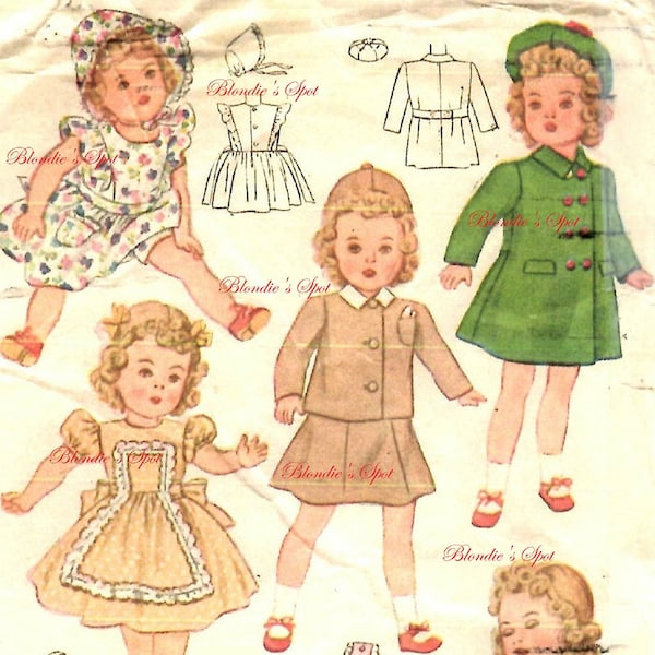 DIGITAL Doll Clothes PATTERN 2538 for 20" Saucy Walker, Mary Hartline, Harriet Hubbard Ayers, Princess Mary, Toni Walker & Ruth by Ideal