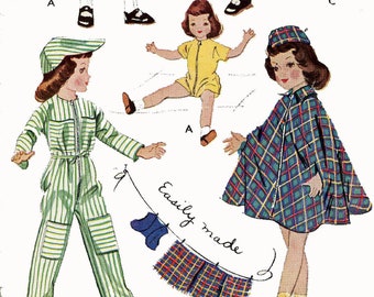 Vintage Doll Clothes Pattern 1729 for 16" Toni Walker Sweet Sue Sophisticate Saucy Walker Maggie Alice by Ideal 1950s- Digital PDF format