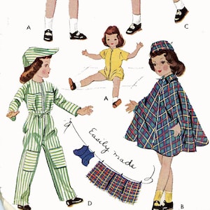 Vintage Doll Clothes Pattern 1729 for 16&quot; Flat Footed Toni Walker Sweet Sue Sophisticate Saucy Walker Maggie Alice - Printable PDF Download