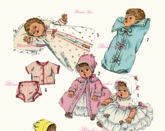 Doll Clothes PATTERN 3218 for 16 in Betsy Wetsy Tiny Tears by Ideal 50's Coat Hat Sun suit Jacket Slip Panties Kimono Pants DIGITAL PDF file