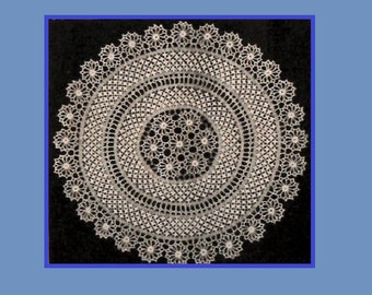 DIGITAL Vintage Crochet Pattern - Forget-Me-Not Centrino tratto dalla rivista Workbasket dell'aprile 1956 - Centrino rotondo da 25" di diametro file PDF