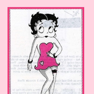 Digital Vintage Doll PATTERN 490 Betty Boop Doll 19&quot; from the 1950&#39;s Jointed Doll Yarn Hair Hand Applique & Embroidery face Clothes too