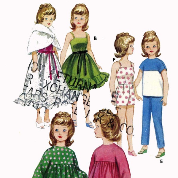 Doll Clothes Pattern Tammy Jan TV's Samantha Terry 3351 Evening Gown Shawl Party Dress Swim suit Digital PDF format 12" teen model doll