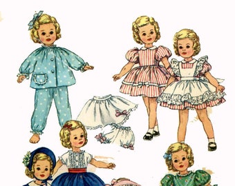 Abbigliamento per bambole digitali PATTERN 3217 per 19"- Shirley Temple - Judy Garland - Deanna Durbin - di Ideal Pattern è in formato PDF