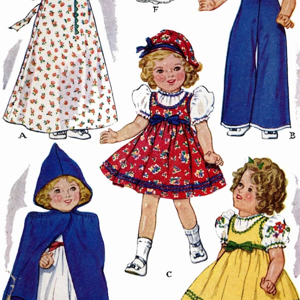 16" Shirley Temple Judy Garland Dessous Lou von Ideal Doll Clothing MUSTER 525 Movie Star Dolls PDF-Datei per E-Mail 2U sofortiger Download 1930er Jahre