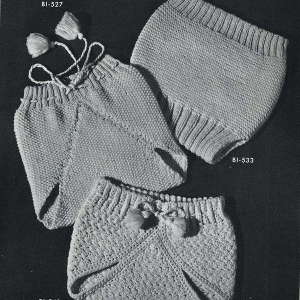 Vintage Knitting PATTERN B1 527 Knit Crochet Soakers ( Pants ) for Baby 1950s PDF file instant download