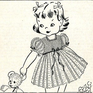 Little Girls Dress size 2 or 3 year old 2938 Vintage Crochet PATTERN PDF file emailed 2U instant Download