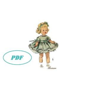 Vintage / Retro Doll Clothing pattern - 1372 for 8 inch Alexander-Kins,  Ginny, Muffie 1950&#39;s dolls - Printable PDF Download - by Vouge