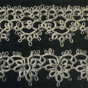 Tatting PATTERN 1834 Six Edging patterns 1940s Wedding Cake Lace PDF instant Download