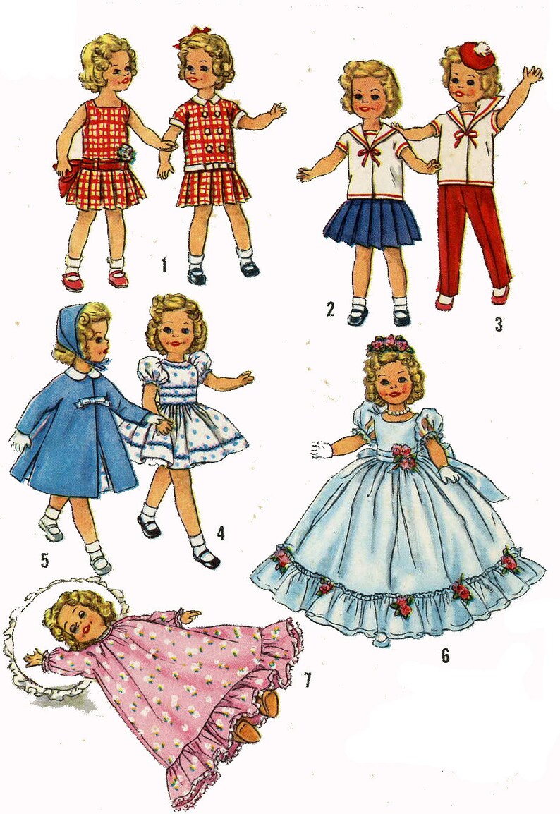 Vintage Doll Clothes PATTERN 2717 for 12 in Shirley Temple Etsy