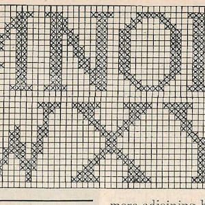 Vintage Crochet Initials Monogram Pattern - Filet Crochet - Printable ...