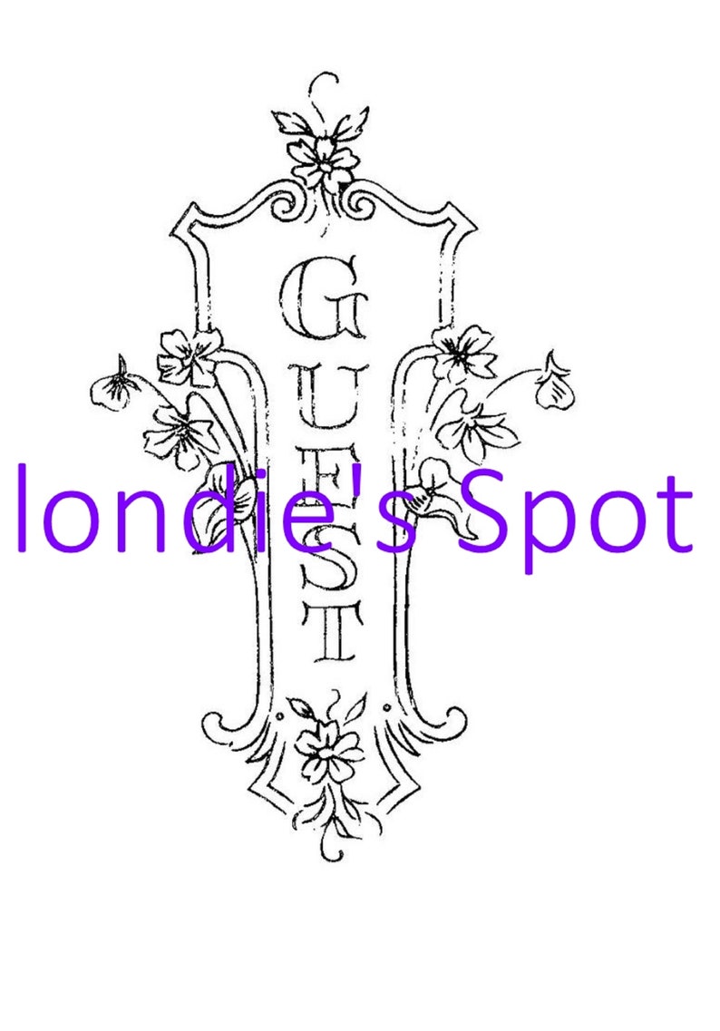 30s Digital Hand Embroidery 733 Floral Guest Towel motifs, Sprays of Flowers for Clothing Kerchiefs Doilies Tea Cloths image 1