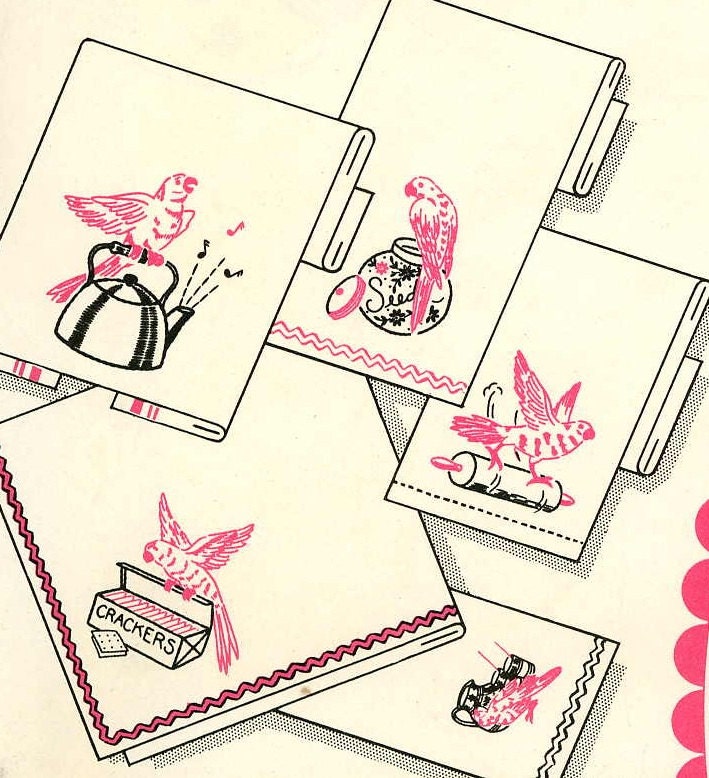 Digital PDF Download Vintage Hand Embroidery PATTERN 114 Six | Etsy