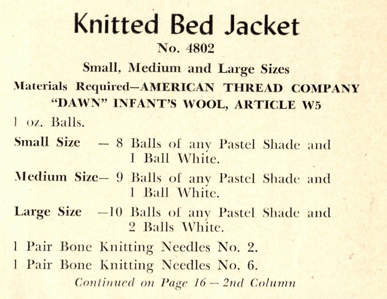 1940s Bed Jacket PATTERN Matching for Baby & Mother in Knit # 4801 PDF ...