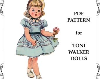 Doll Clothing PATTERN 4909 - 16" P91 Chubby Little Girl dolls Toni Walker Sweet Sue Saucy Walker Harriet Hubbard Ayer Printable PDF Download