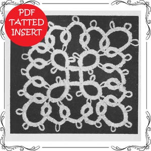 Tatting PATTERN 0367 Lovely square insert use for Tablecloth Runner Towels Doily 1960s Workbasket  in  PDF File  Instant Download