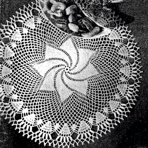 Comet&#39;s Tail Doily Crochet PATTERN 5901 a Elegant 11 1/2 inch doily pattern taken from a 1959 Workbasket changed in to PDF instant download