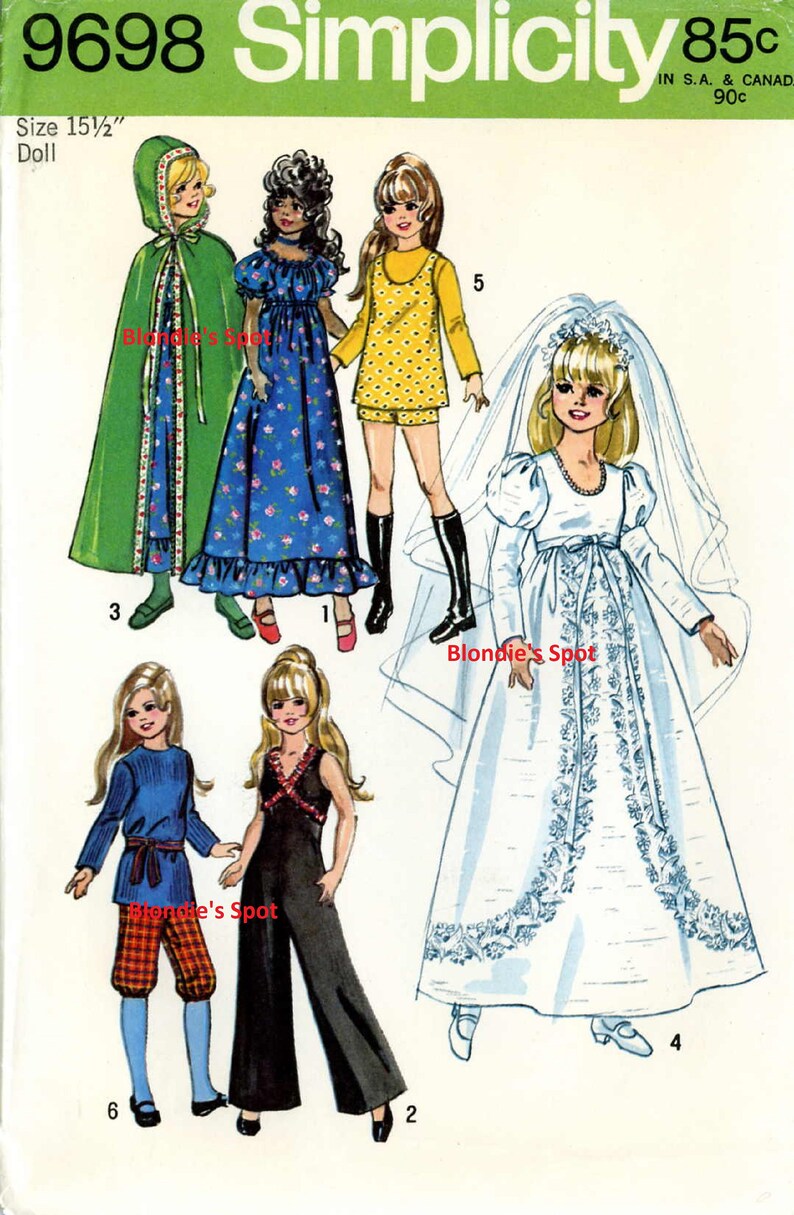 Doll Clothing PATTERN in Digital PDF Format 9698 for 15 | Etsy