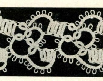 Vintage Tatting PATTERN PDF File 5412 Block Pattern Taken from 1950s Workbasket Instant Download