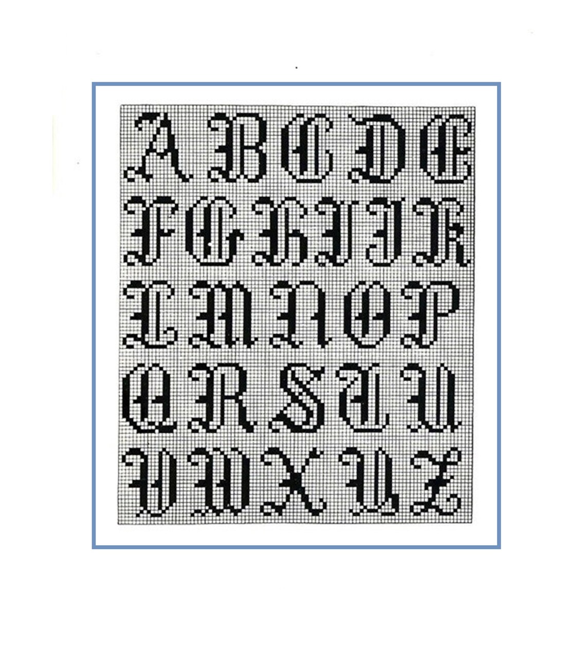 Retro Crochet Pattern - DIGITAL Format - S 528 Initials - Monogram ...