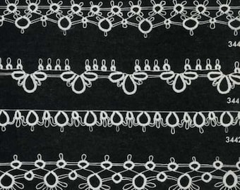 Vintage Tatting PATTERN 4 Tatted Edges 3440 - 3443 PDF instant Download