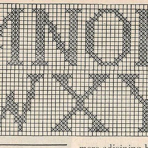 Crochet Initials in Filet Crochet PATTERN 5009 taken from a 1950s Workbasket Initials for Monogramed Linens changed to PDF instant download image 2