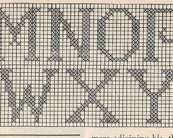 crochet initials in filet crochet pattern 5009 taken from a etsy
