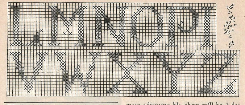 Crochet Initials in Filet Crochet PATTERN 5009 taken from a 1950s Workbasket Initials for Monogramed Linens changed to PDF instant download image 2